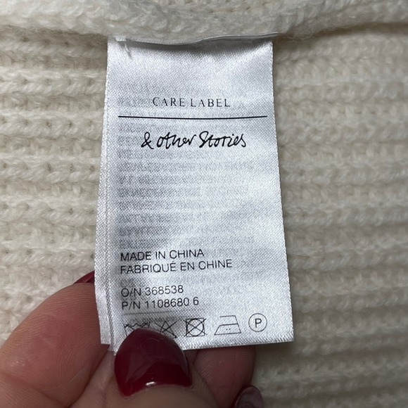 NWT Stockholm Atelier & Other Stories – Wool Mock Neck Sweater – Cream – Size M - Picture 12 of 14